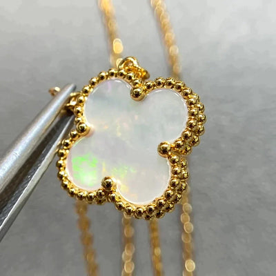 CLOVER  15MM WHITE MOTHER-OF-PEARL NECKLACE
