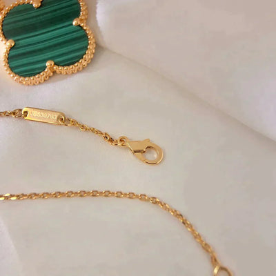 CLOVER LARGE 25MM MALACHITE NECKLACE