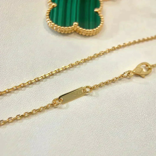 CLOVER LARGE 25MM MALACHITE NECKLACE