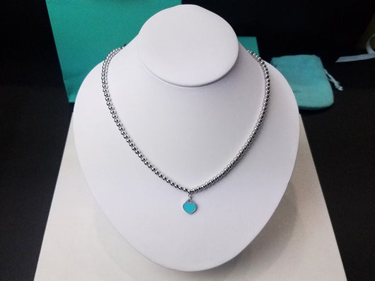 HEART PEDANT SILVER BALL CHAIN NECKLACE