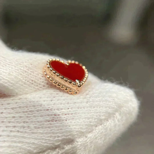 HEART CARNELIAN STUD EARRINGS