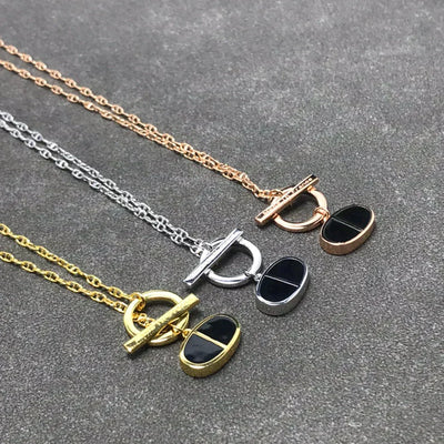 CHAINE VERSO BLACK CERAMIC NECKLACE