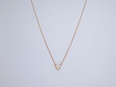 HEART 3 DIAMONDS PEDANT NECKLACE