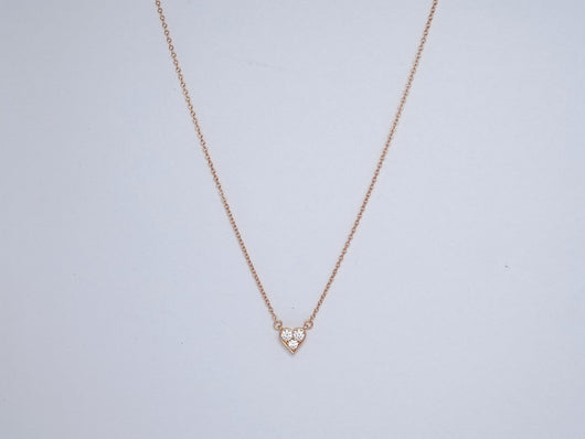 HEART 3 DIAMONDS PEDANT NECKLACE