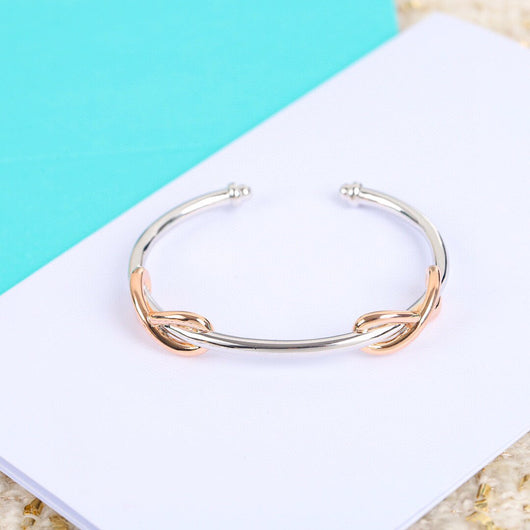 INFINITY SILVER ROSE GOLD BRACELET