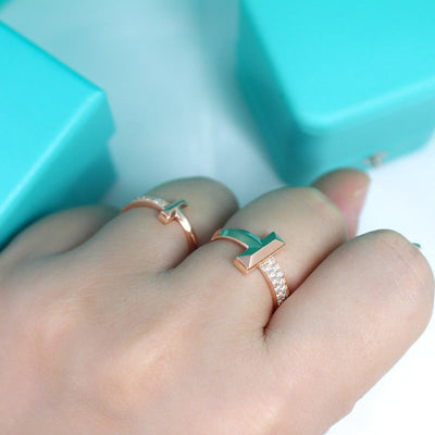 T1 NARROW DIAMOND ROSE GOLD RING