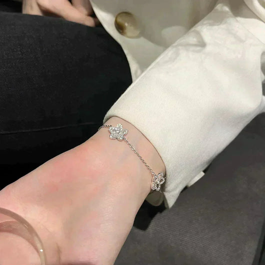 WILDFLOWER 4 MOTIFS DIAMOND BRACELET SILVER