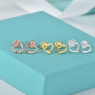 OPEN HEART STUD EARRINGS