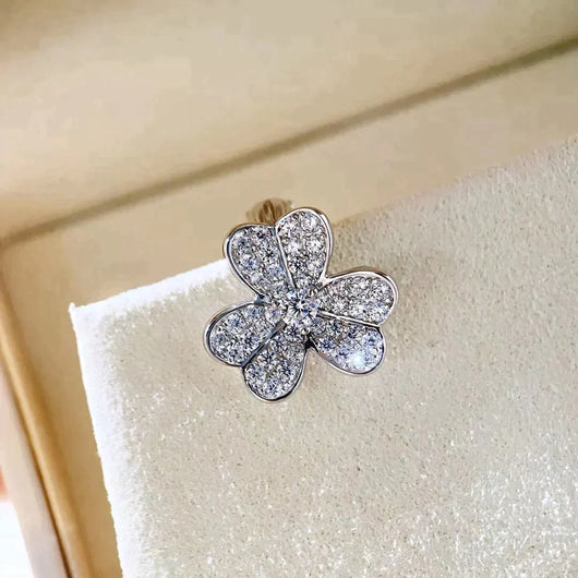 CLOVER COMOS DIAMOND EARRINGS SILVER