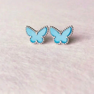 BUTTERFLY TURQUOISE EARRINGS  SILVER