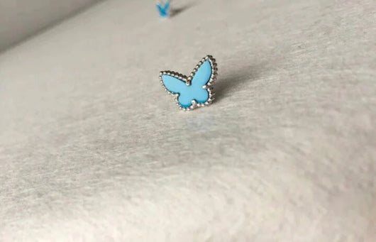 BUTTERFLY TURQUOISE EARRINGS  SILVER