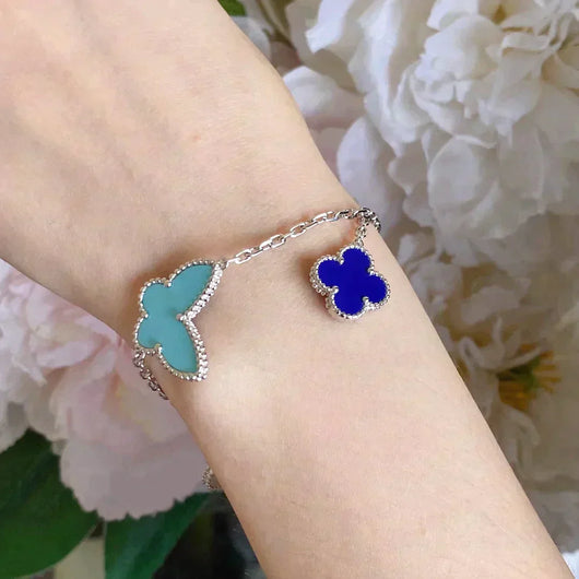 LUCKY SPRING 4 MOTIF BRACELET SILVER