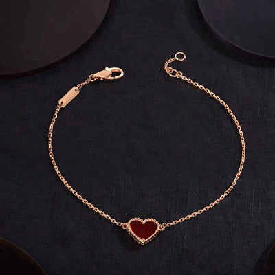 HEART CARNELIAN ROSE GOLD BRACELET