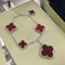 MAGIC CLOVER 5 MOTIFS CARNELIAN BRACELET SIVLER