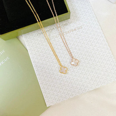 CLOVER MINI 9.5MM WHITE MOTHER-OF-PEARL NECKLACE