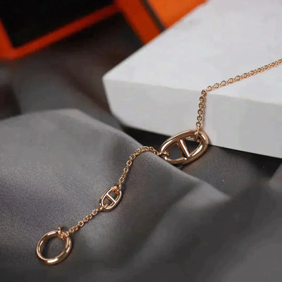 DANCRE CHAINE 3 MOTIF ROSE GOLD BRACELET