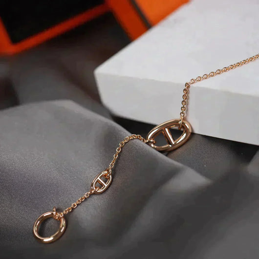 DANCRE CHAINE 3 MOTIF ROSE GOLD BRACELET