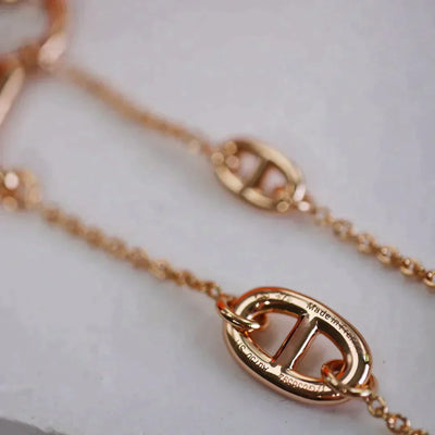 DANCRE CHAINE 3 MOTIF ROSE GOLD BRACELET