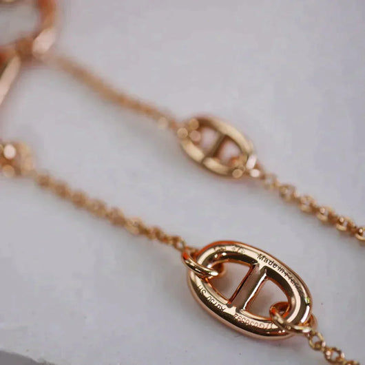 DANCRE CHAINE 3 MOTIF ROSE GOLD BRACELET