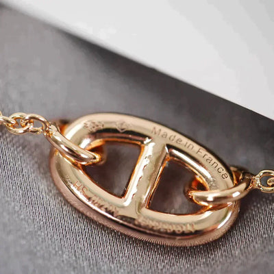 DANCRE CHAINE 3 MOTIF ROSE GOLD BRACELET