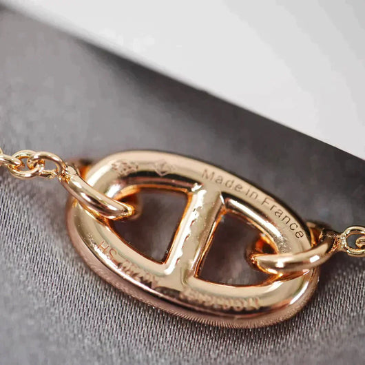 DANCRE CHAINE 3 MOTIF ROSE GOLD BRACELET