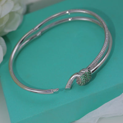 KNOT DOUBLE ROW SILVER DIAMOND BRACELET