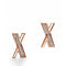 X EARRINGS ROSE GOLD DIAMONDS