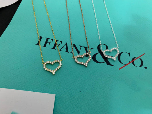 LARGE DIAMOND HEART NECKLACE