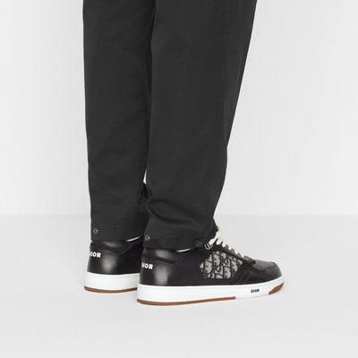 Low-Top Sneaker Black with Beige and Black Jacquard