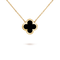 PURE CLOVER GOLD ONYX NECKLACE