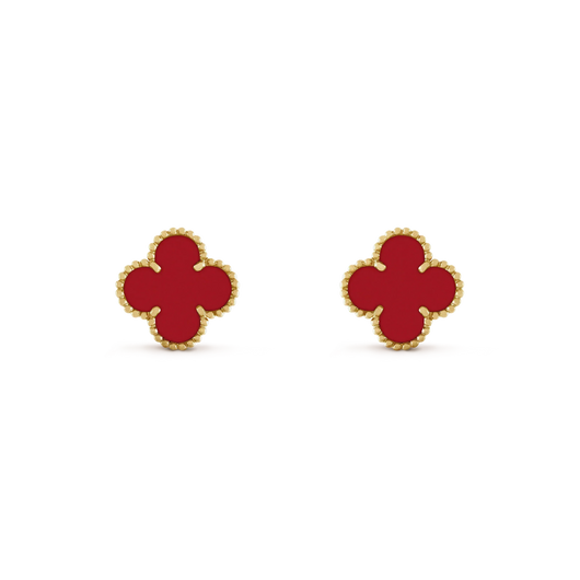 CLOVER MINI 9.5MM CARNELIAN EARRINGS