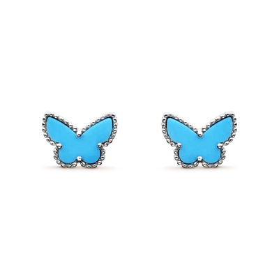 BUTTERFLY TURQUOISE EARRINGS  SILVER