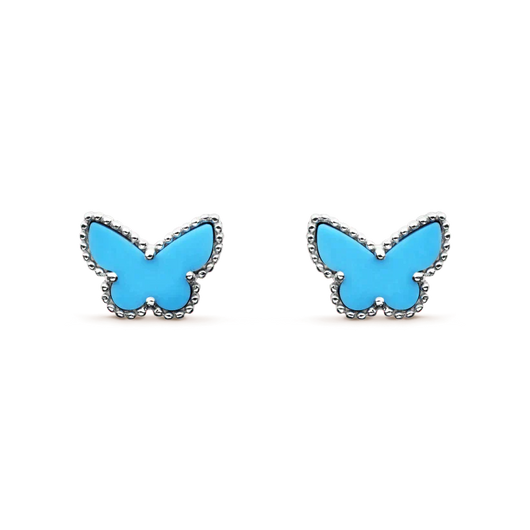 BUTTERFLY TURQUOISE EARRINGS  SILVER