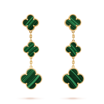 CLOVER MALACHITE 3 MOTIFS GOLD