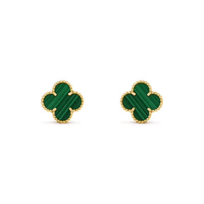 CLOVER MEDIUM 1 MOTIFS MALACHITE  EARRINGS