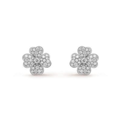 CLOVER 1 MOTIFS DIAMOND EARRINGS SILVER