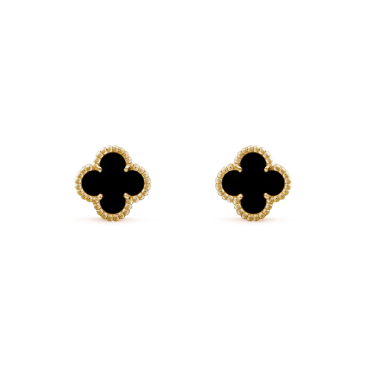 CLOVER MINI 9.5MM BLACK MOP EARRINGS