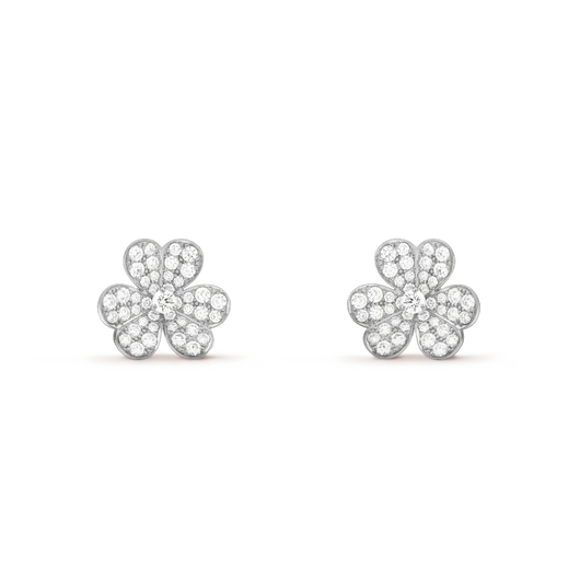 CLOVER COMOS DIAMOND EARRINGS SILVER