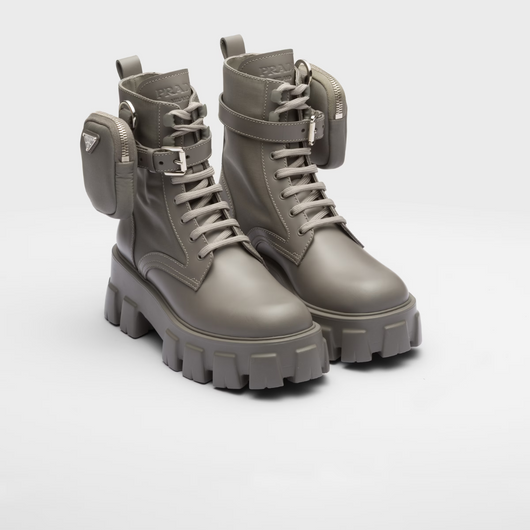 Monolith leather and Re-Nylon boots with pouch