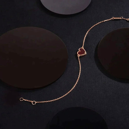 HEART CARNELIAN ROSE GOLD BRACELET