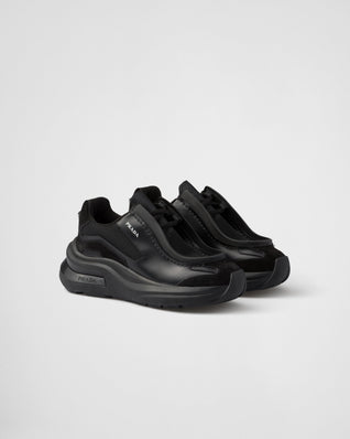 Brushed leather, bike fabric, and suede sneakers