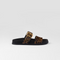 Printed leather Leopard Print slides