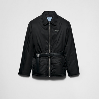 Re-Nylon down jacket with belt
