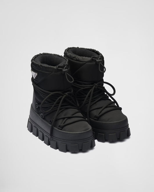 Nylon gabardine après-ski boots