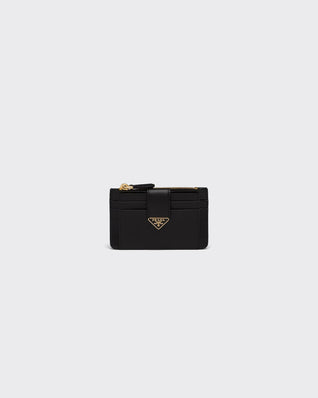 Saffiano and smooth leather card holder
