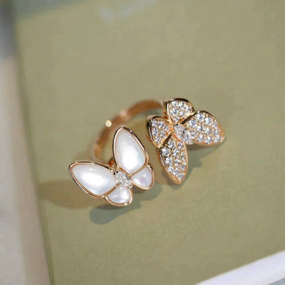 TWIN BUTTERFLY DIAMOND MOP RING