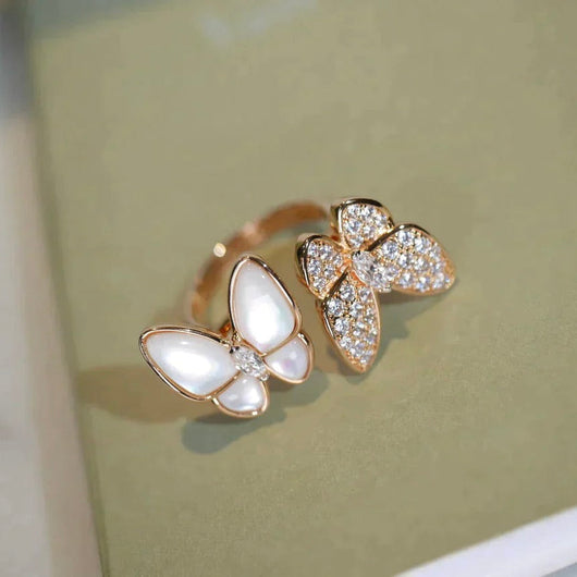 TWIN BUTTERFLY DIAMOND MOP RING