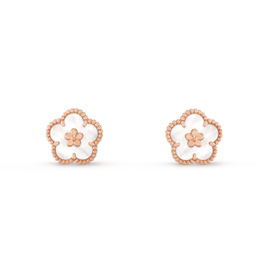LUCKY PLUM BLOSSOM WHITE MOP  EARRINGS