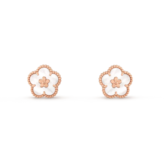 LUCKY PLUM BLOSSOM WHITE MOP  EARRINGS