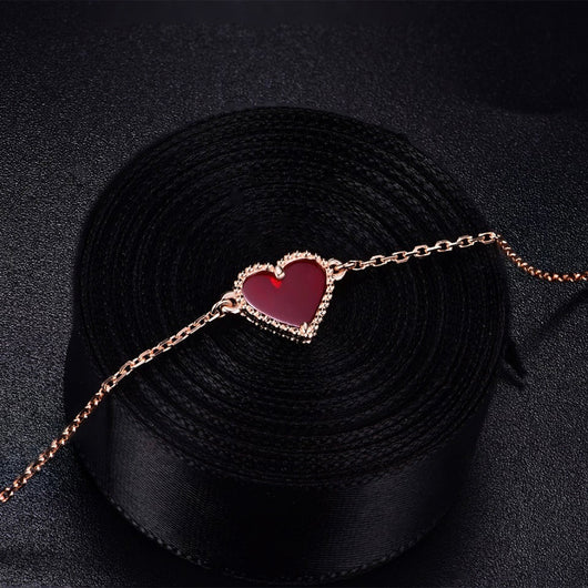 HEART CARNELIAN ROSE GOLD BRACELET